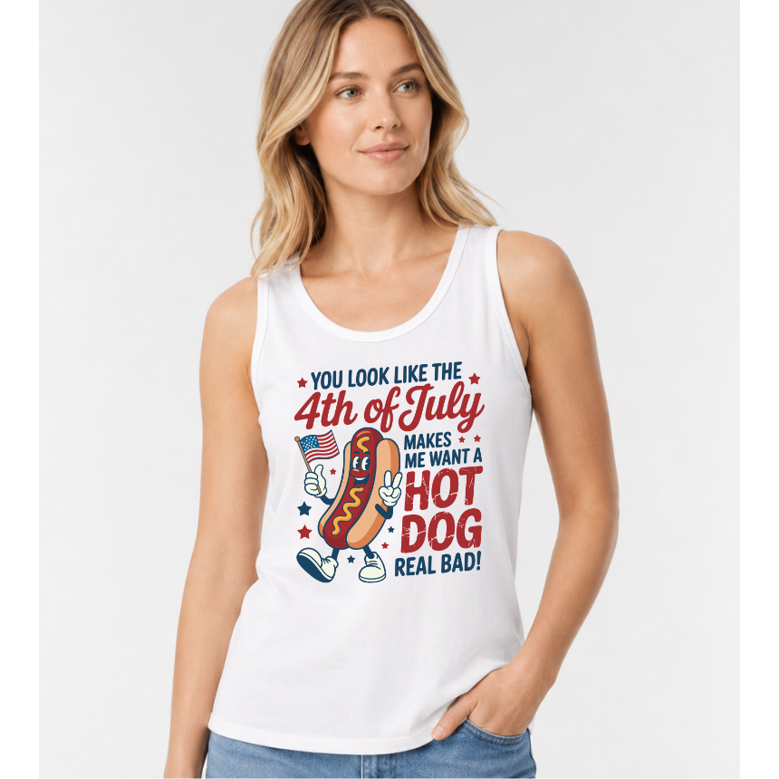 FINAL SALE TANK*** YOU LOOK LIKE THE 4TH OF JULY HOTDOG