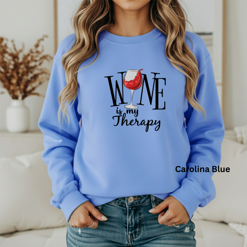 WINE IS MY THERAPY SWEATSHIRT