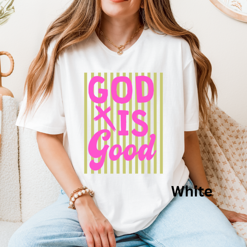 GOD IS GOOD STRIPED - TEE