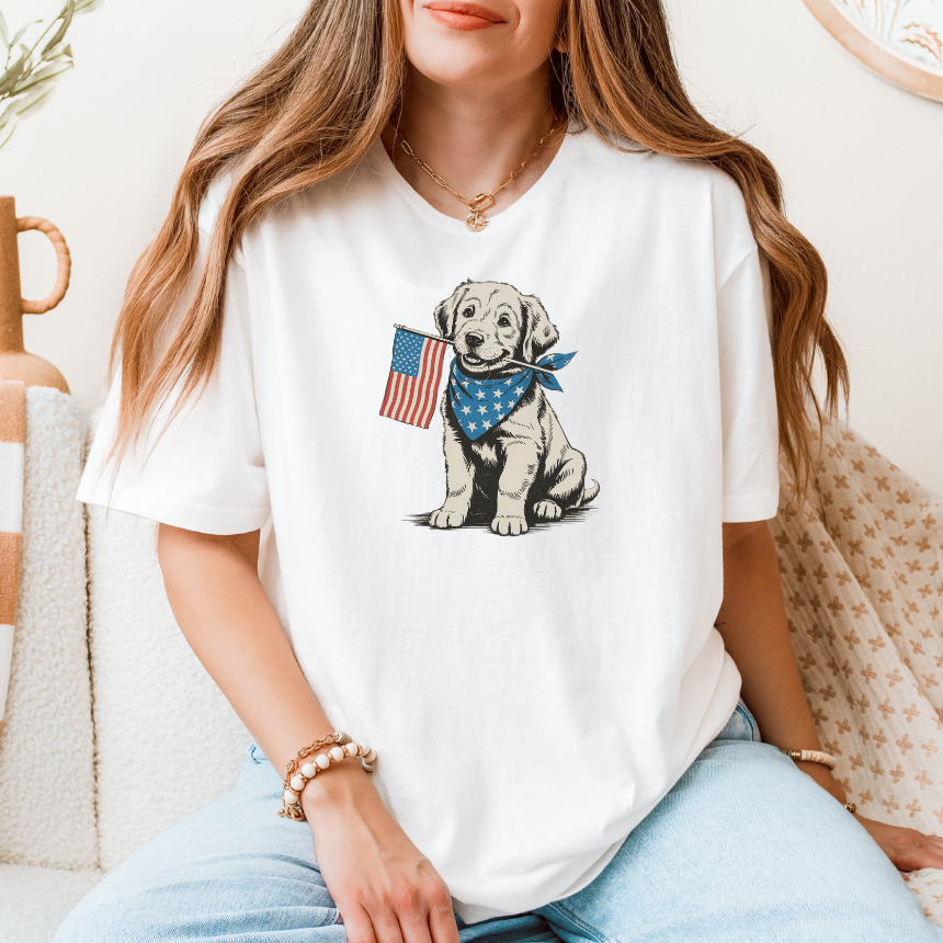 **FINAL SALE** DOG WITH FLAG