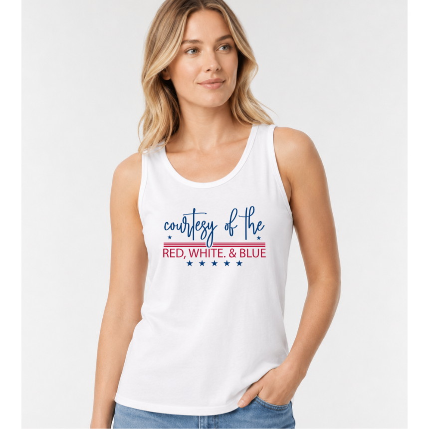 FINAL SALE TANK*** COURTESY OF THE RED,WHITE AND BLUE