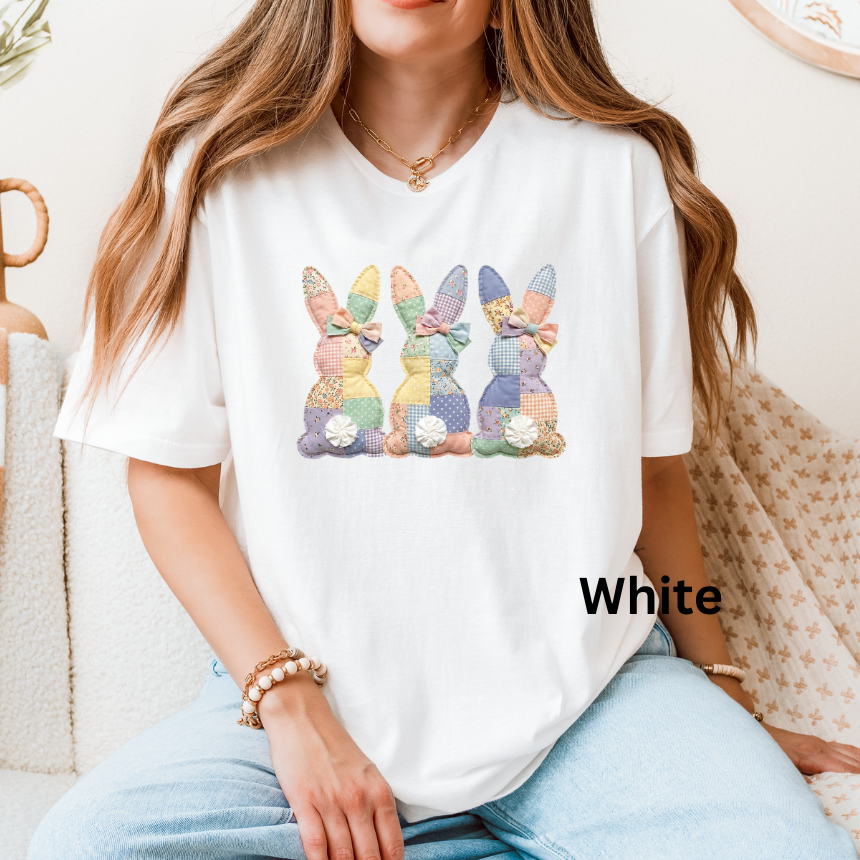 FAUX QUILTED BUNNIE SHORT SLEEVE TEE SOFTSTYLE