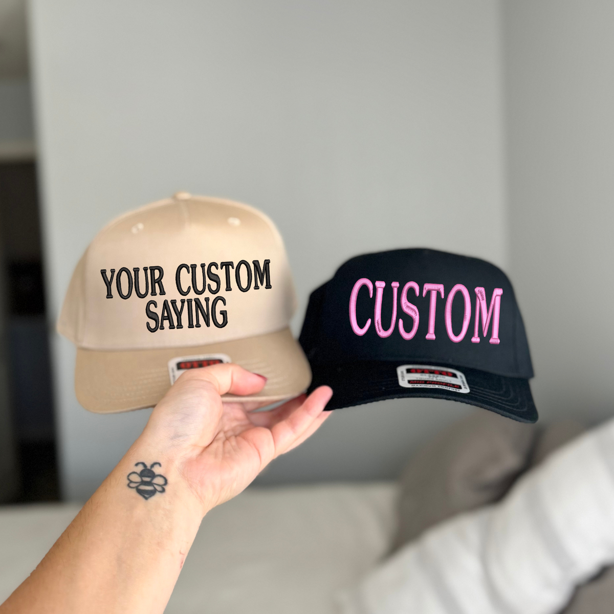 Southern N Savvy - Custom Solid Embroidered Hat: Solid Black