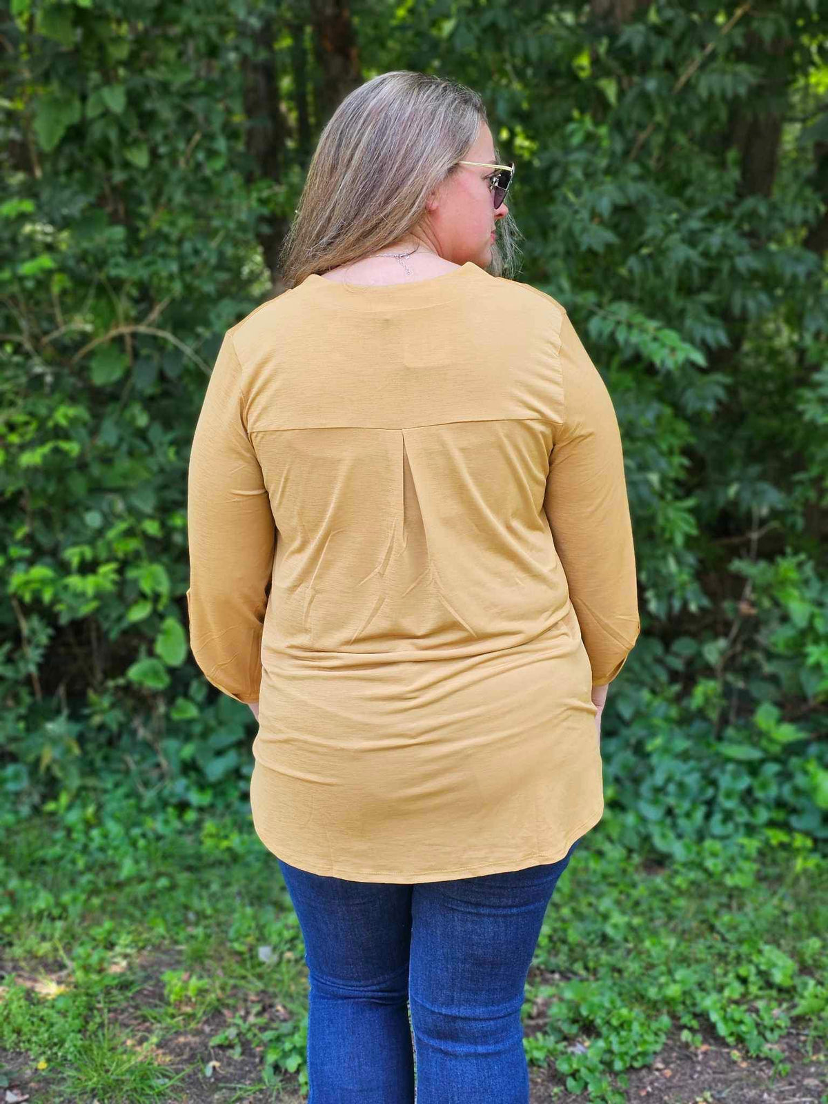 MUSTARD 3/4 SLEEVE LIZZY TOP