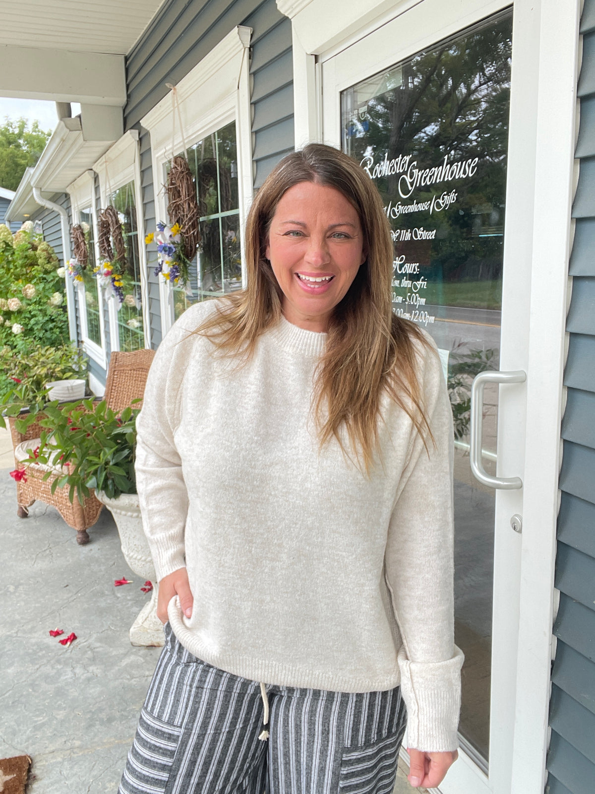 OATMEAL High-Low Hem, Long Sleeve, Super Soft, Oversized LIGHT WEIGHT SWEATER