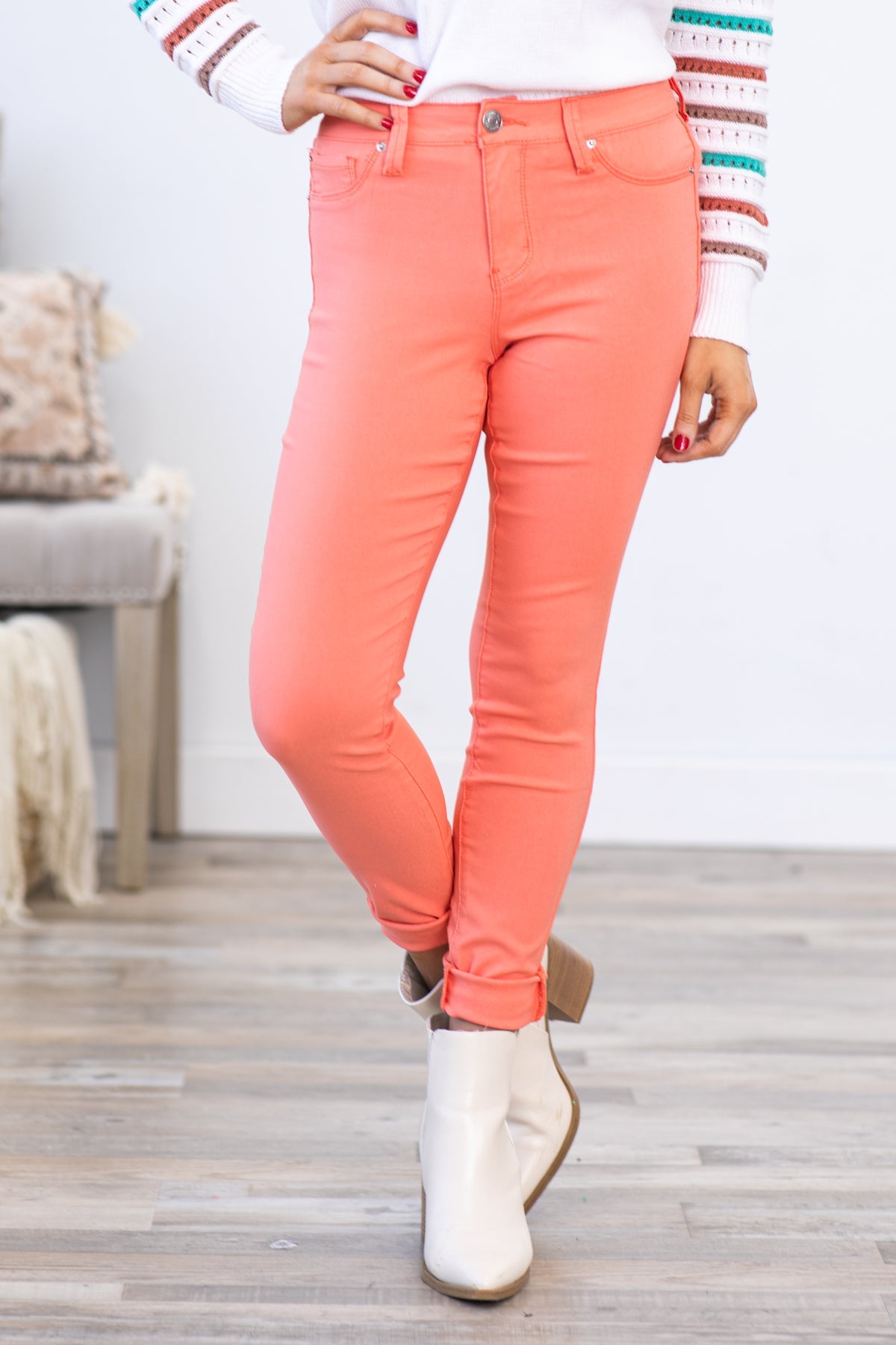 MELON HYPERSTRETCH SKINNY MID RISE PANTS