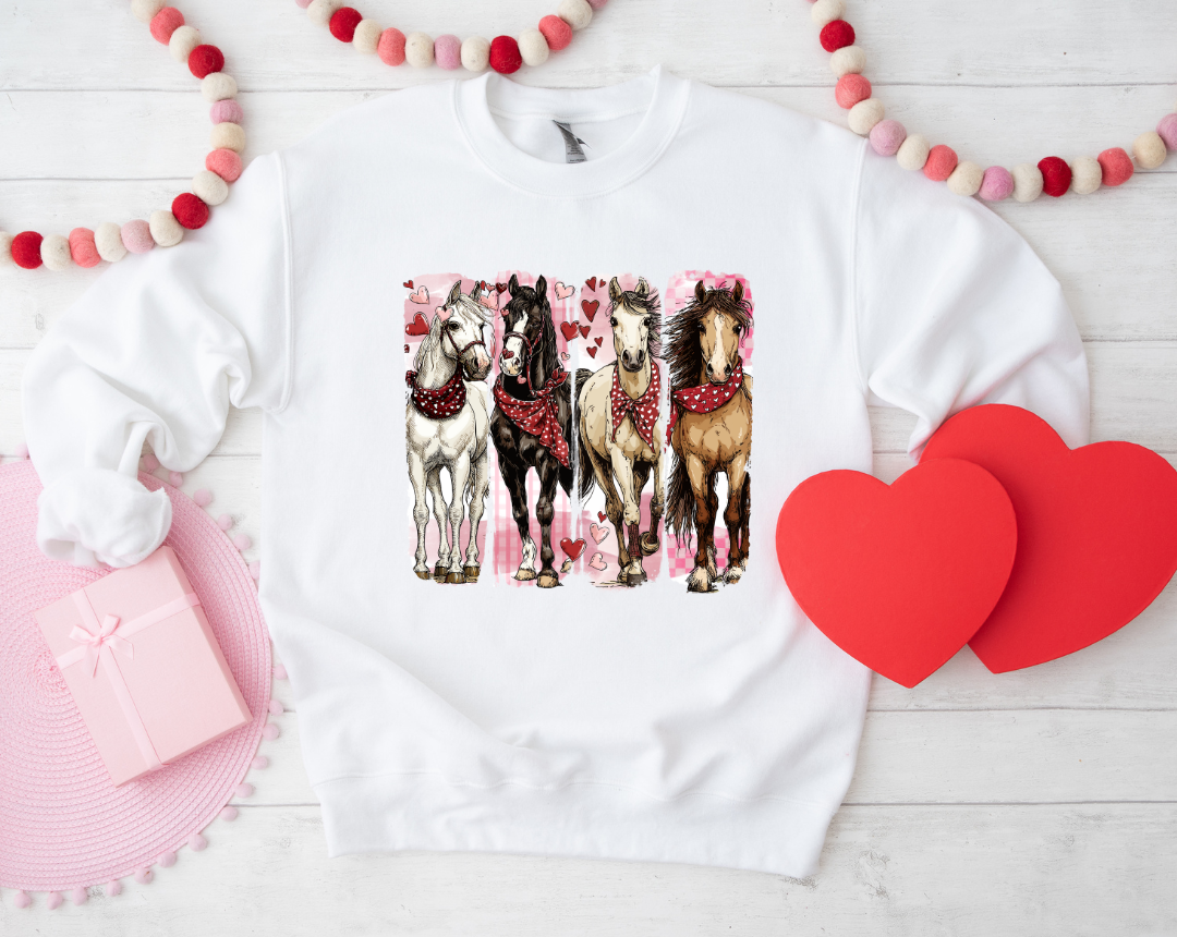 HORSE VALENTINE GRAPHIC SWEATSHIRT