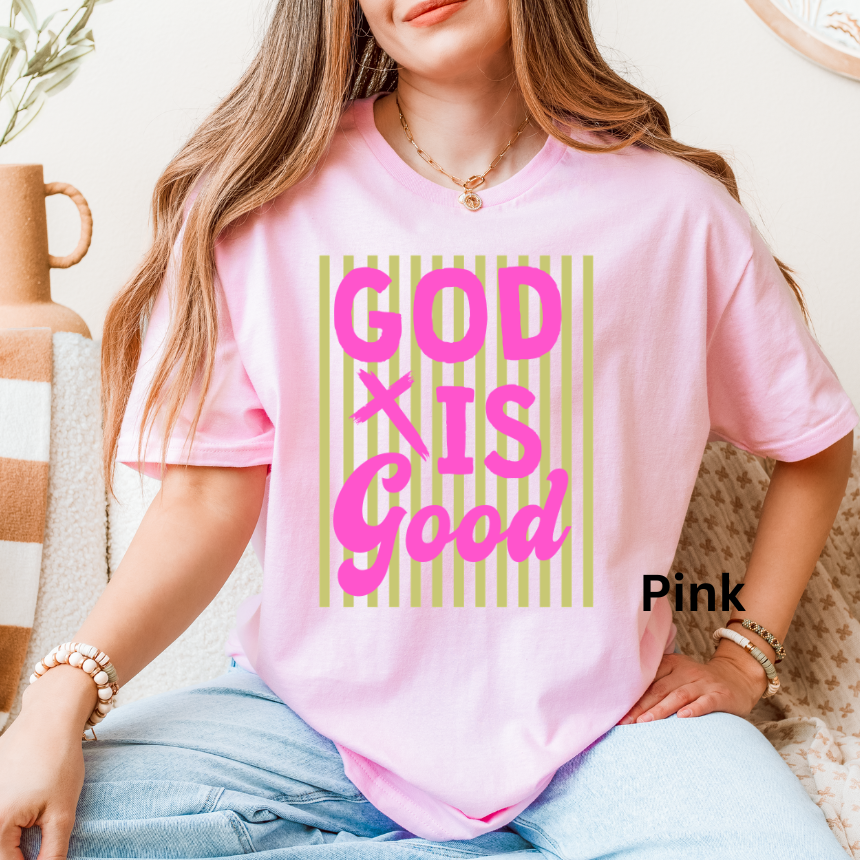 GOD IS GOOD STRIPED - TEE