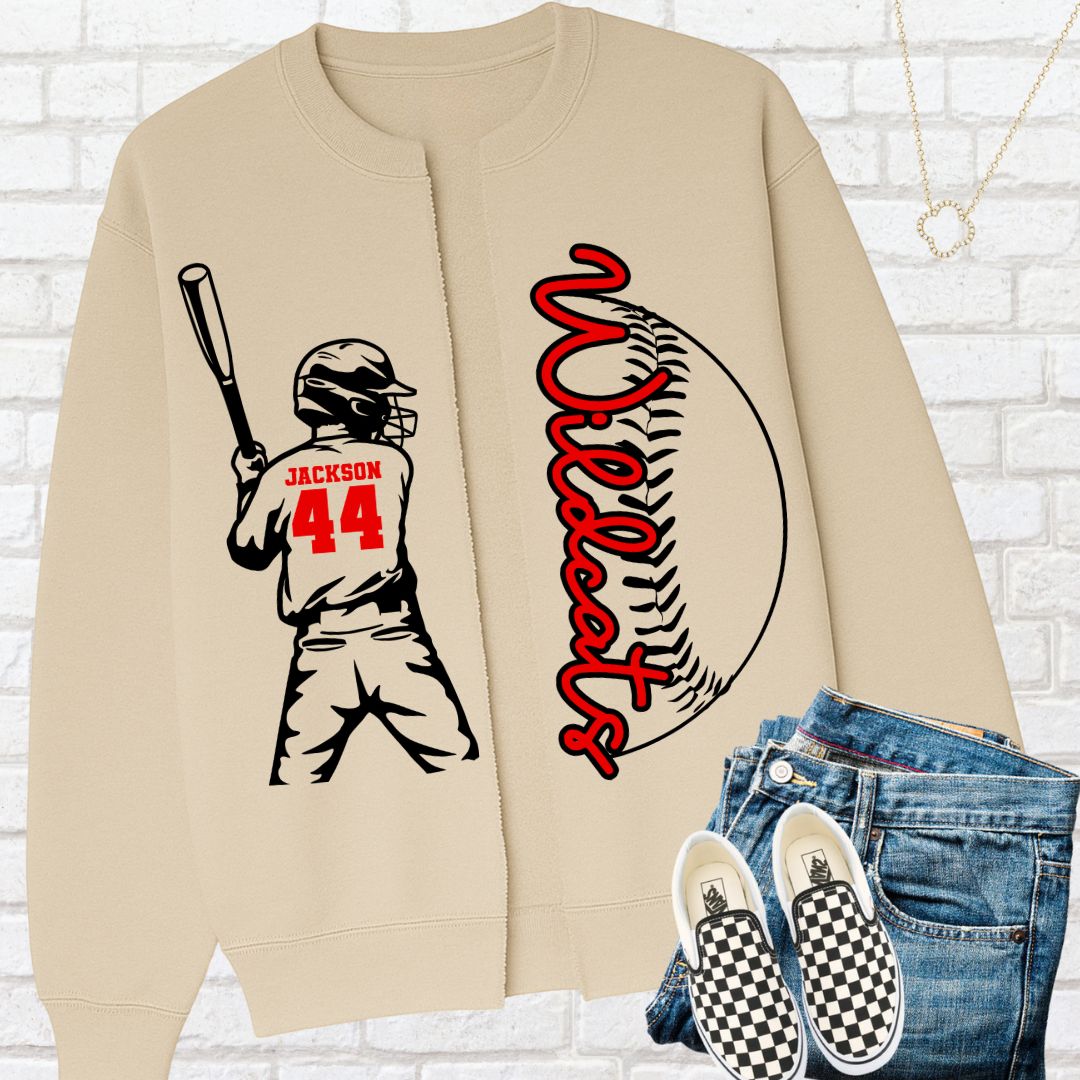 SOFTBALL OR BASEBALL Custom Split Cardigan