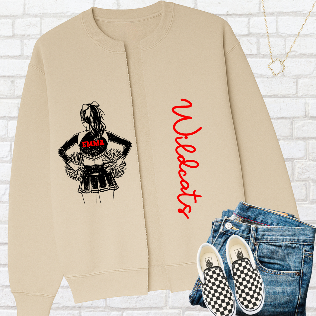 CHEERLEADING Custom Split Cardigan