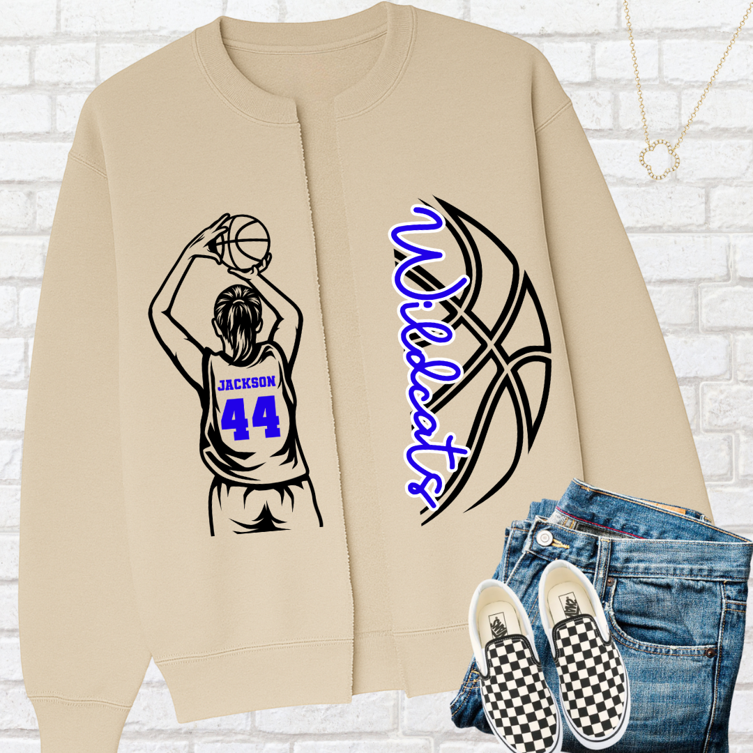BASKETBALL GIRL OR BOY Custom Split Cardigan