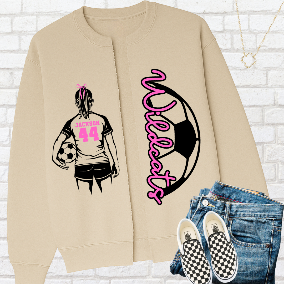 SOCCER GIRL OR BOY Custom Split Cardigan