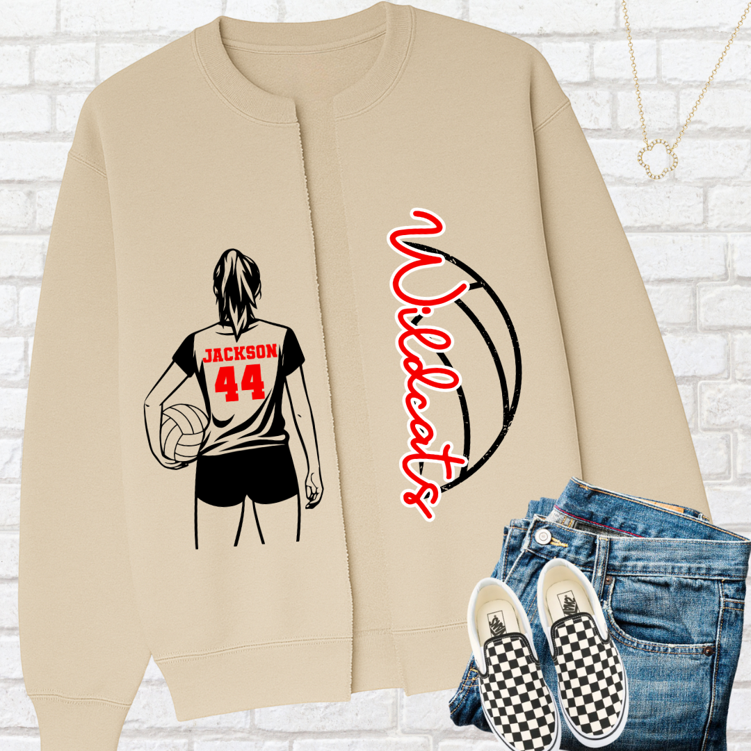 VOLLEYBALL Custom Split Cardigan