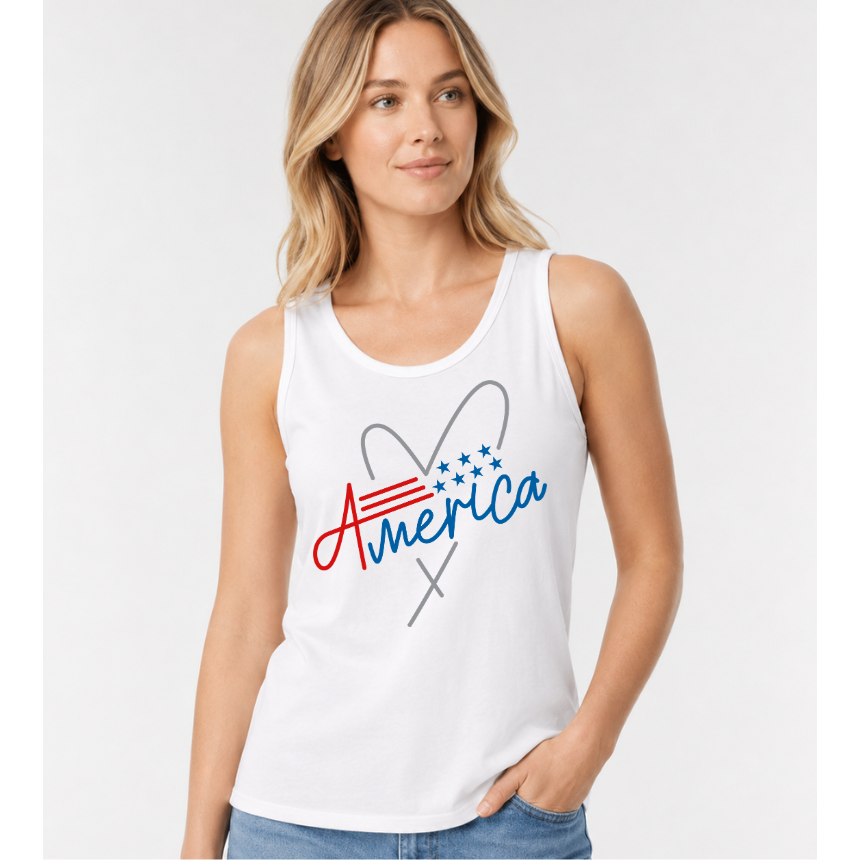 FINAL SALE TANK*** AMERICA HEART