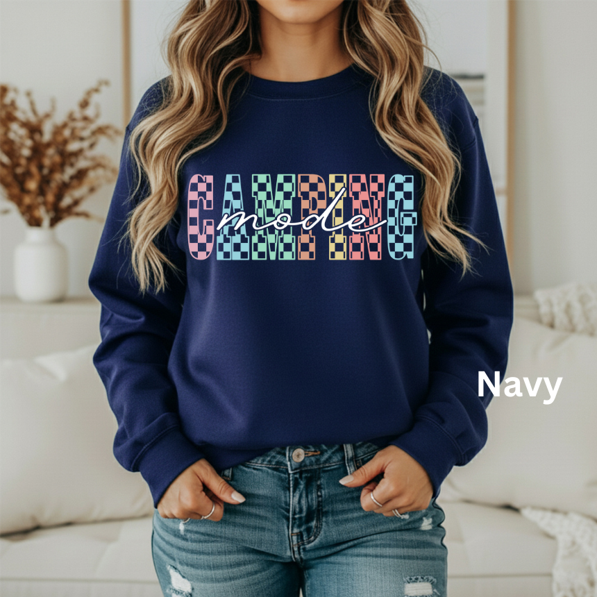 CAMPING MODE CHECKERED SWEATSHIRT