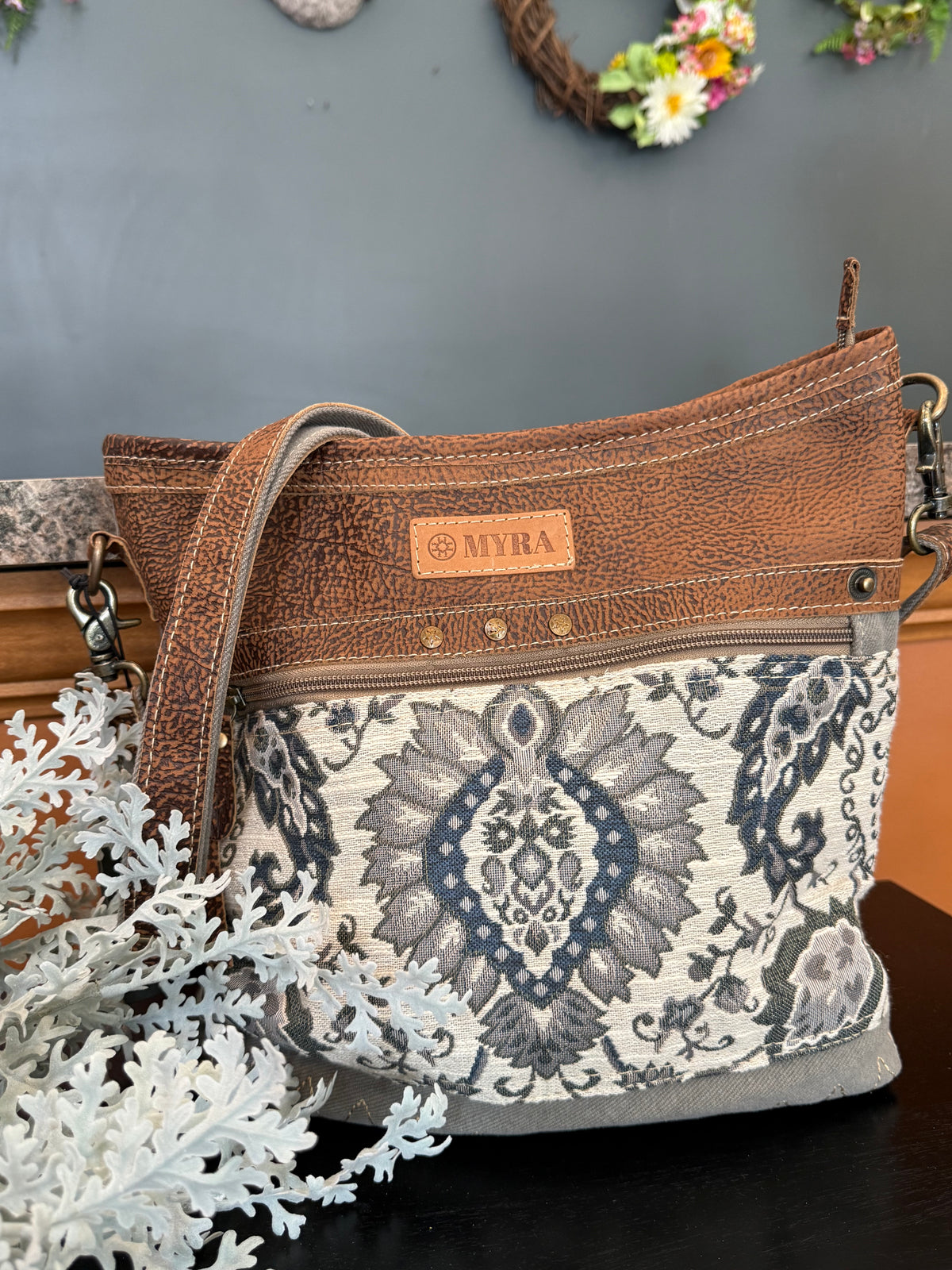 MYRA Sagebrook Jacquard Upcycled Canvas Bag —