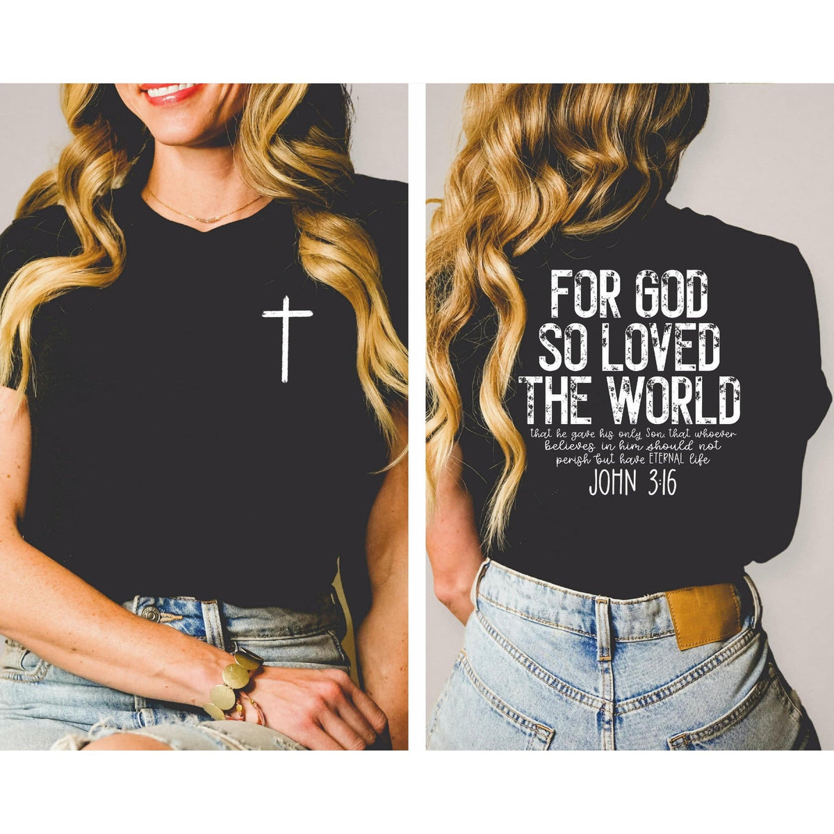 For God so loved the world - With Pocket Accent  Graphic allow 7 days to process + shipping timeic Tee