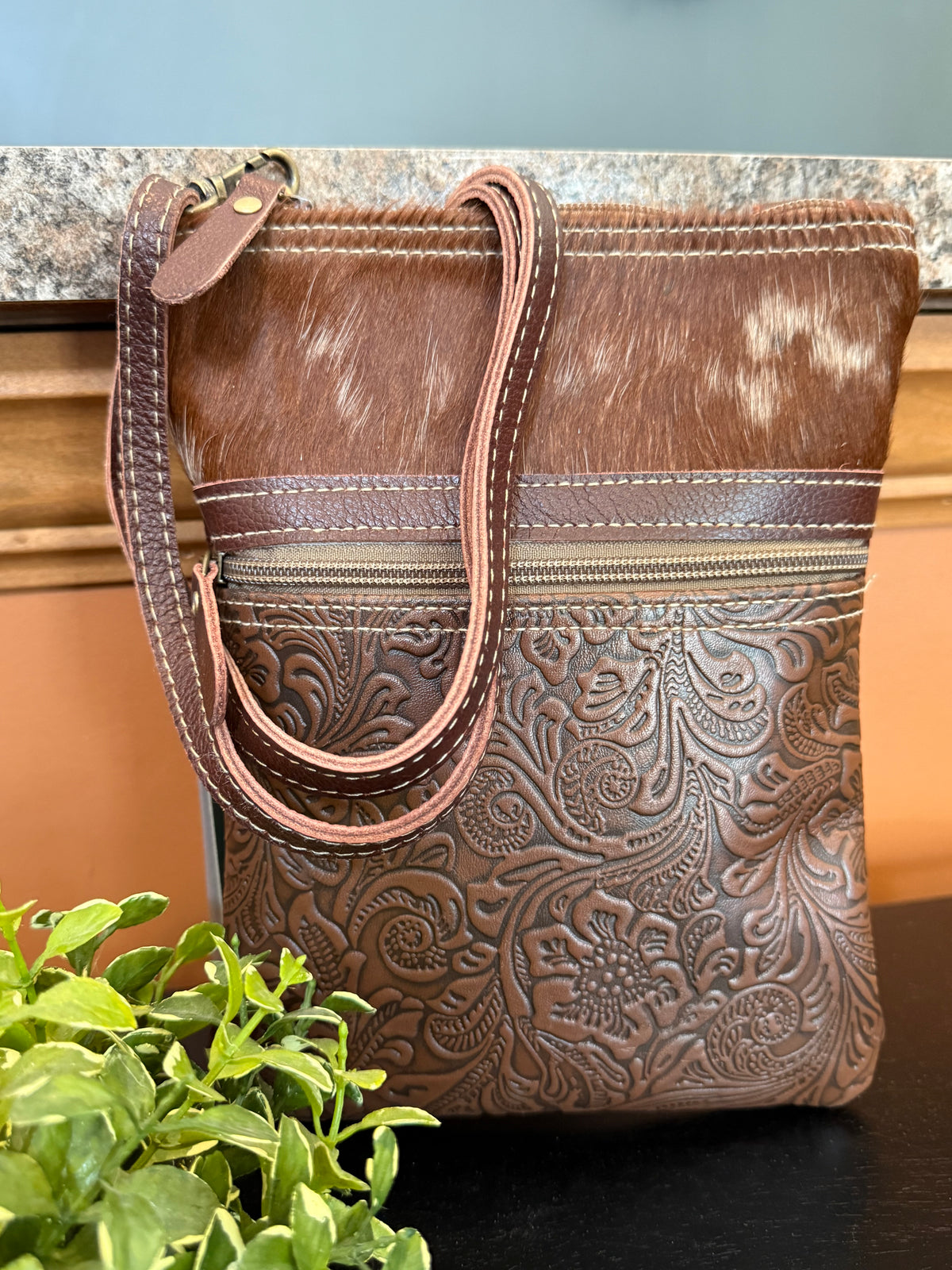 MYRA Tangled Vine Leather & Hair-On Bag —
