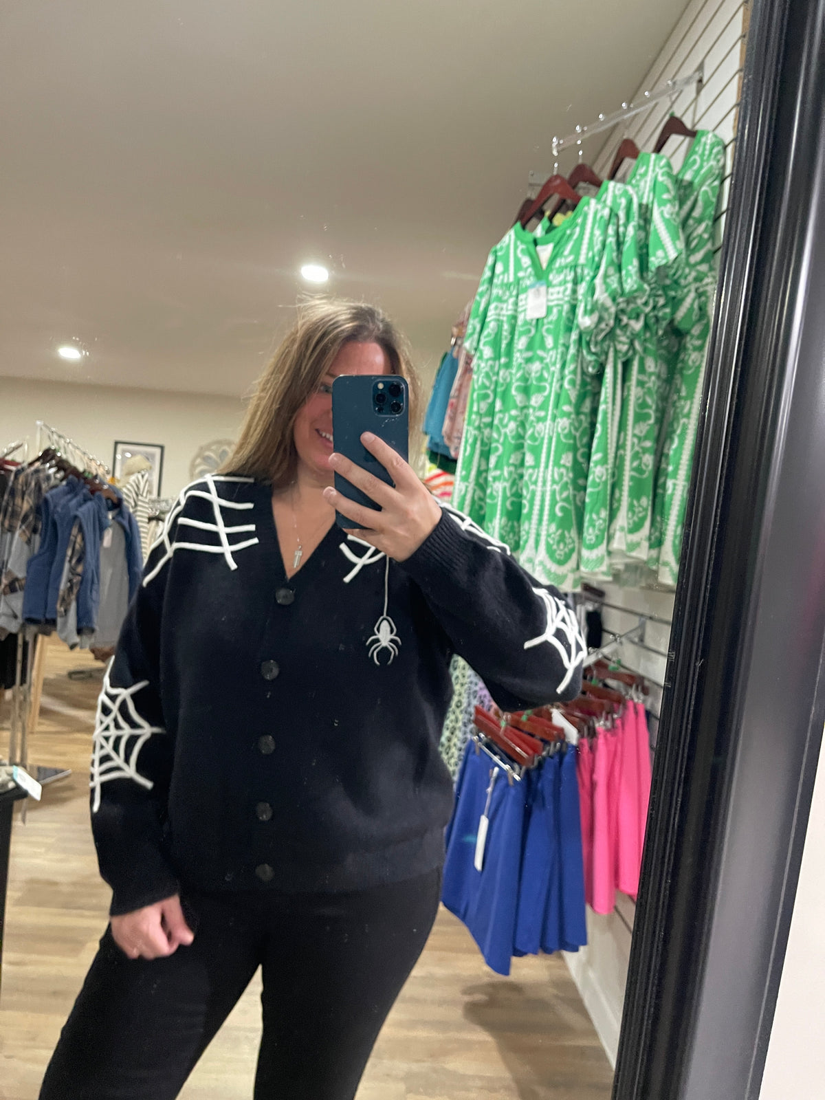 BLACK SPIDER WEB SWEATER/CARDIGAN