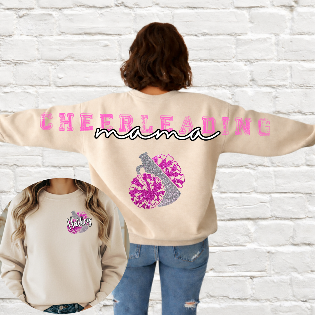 CUSTOM BIG BACK CHEERLEADING GLITTER