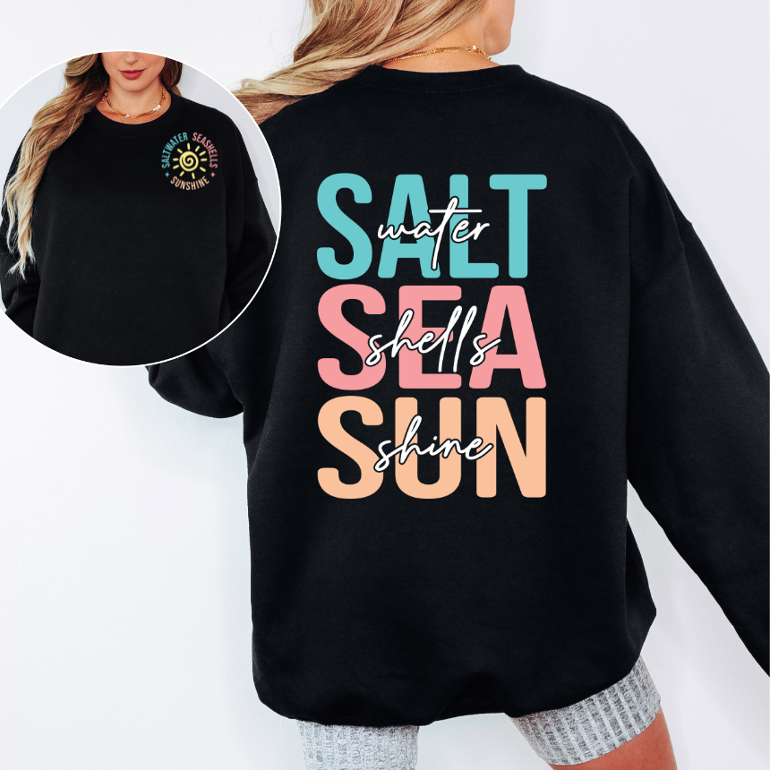 SALTWATER, SEASHELLS, SUNSHINE GRAPHIC SWEATSHIRT