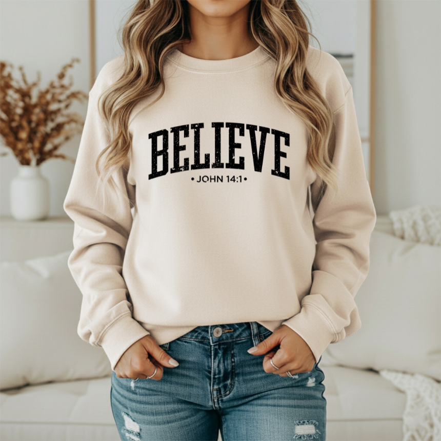 BELIEVE GRAPHIC SWEATSHIRT