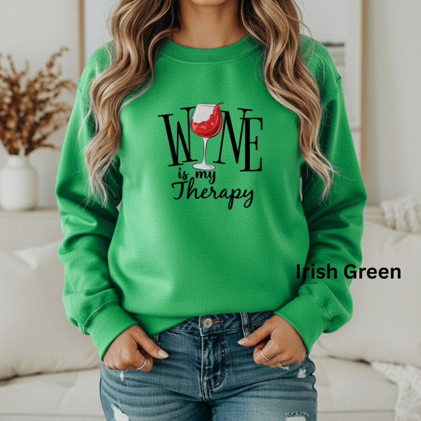 WINE IS MY THERAPY SWEATSHIRT