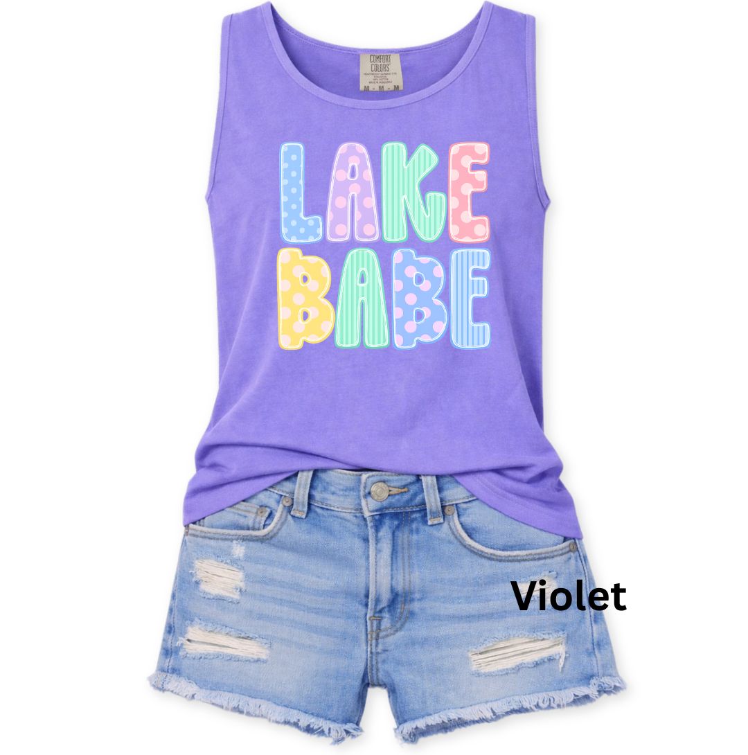 LAKE BABE POLKADOT GRAPHIC TANK - COMFORT COLORS - S-3X