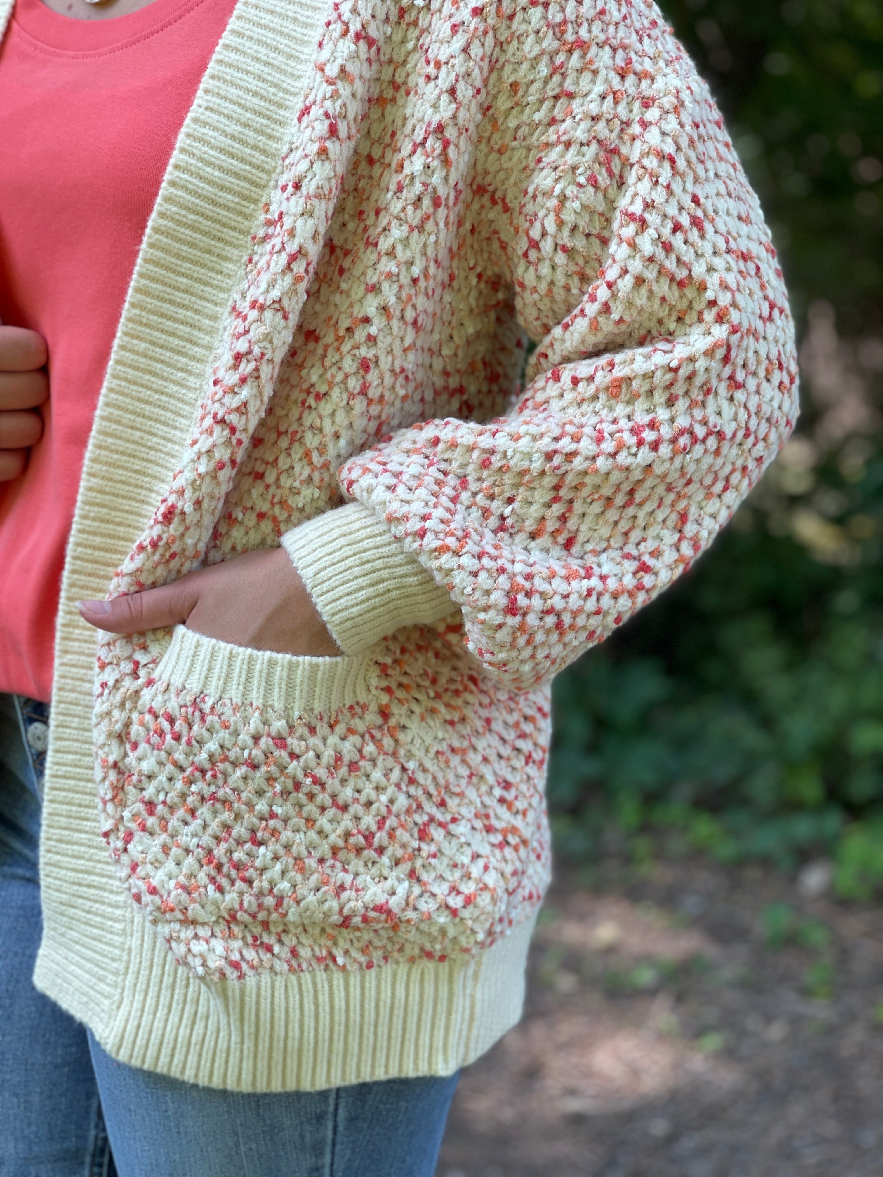 Ivory popcorn cheap cardigan