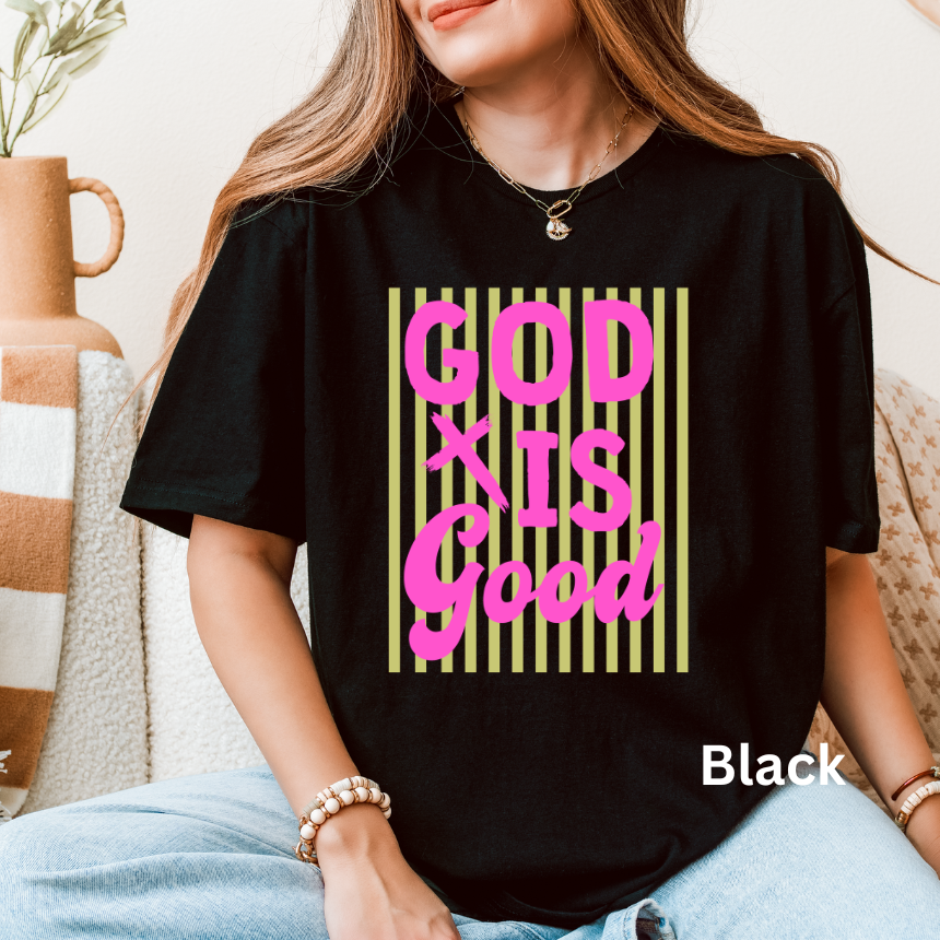 GOD IS GOOD STRIPED - TEE