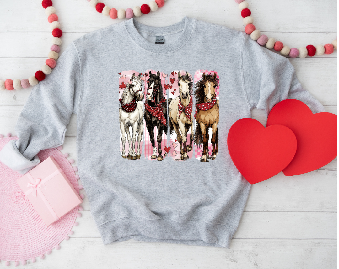 HORSE VALENTINE GRAPHIC SWEATSHIRT