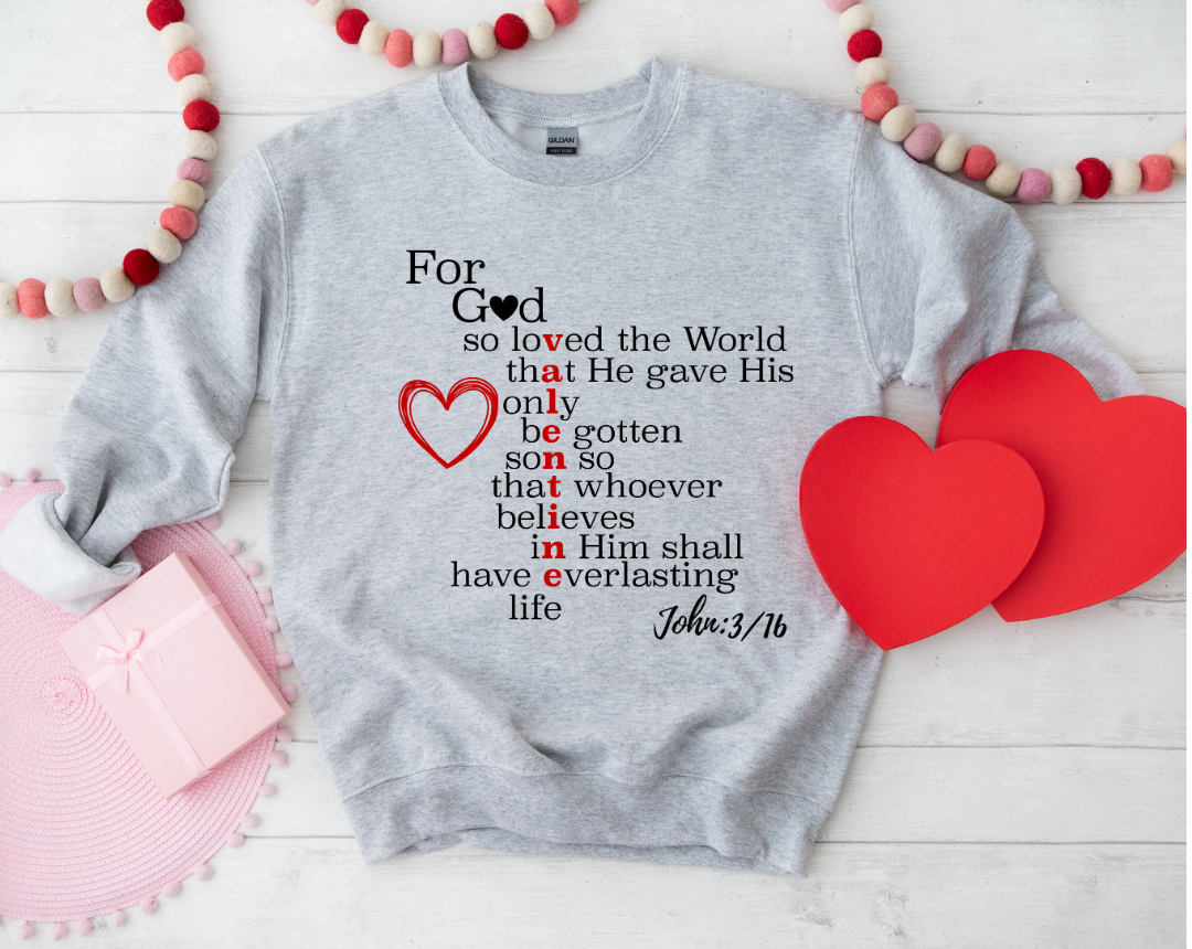 FOR GOD SO LOVED THE WORLD - VALENTINE SHORT SLEEVE TEE