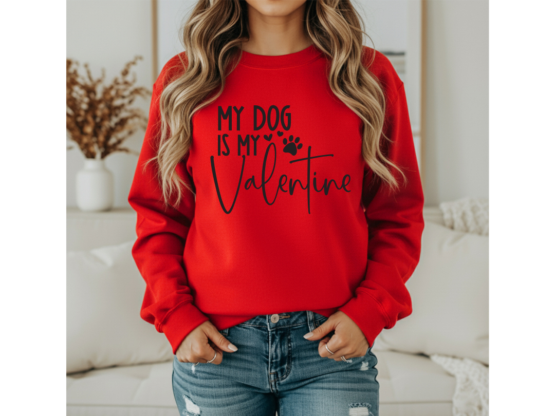 MY DOG IS MY VALENTINE - S-5XL SHORT SLEEVE TEE