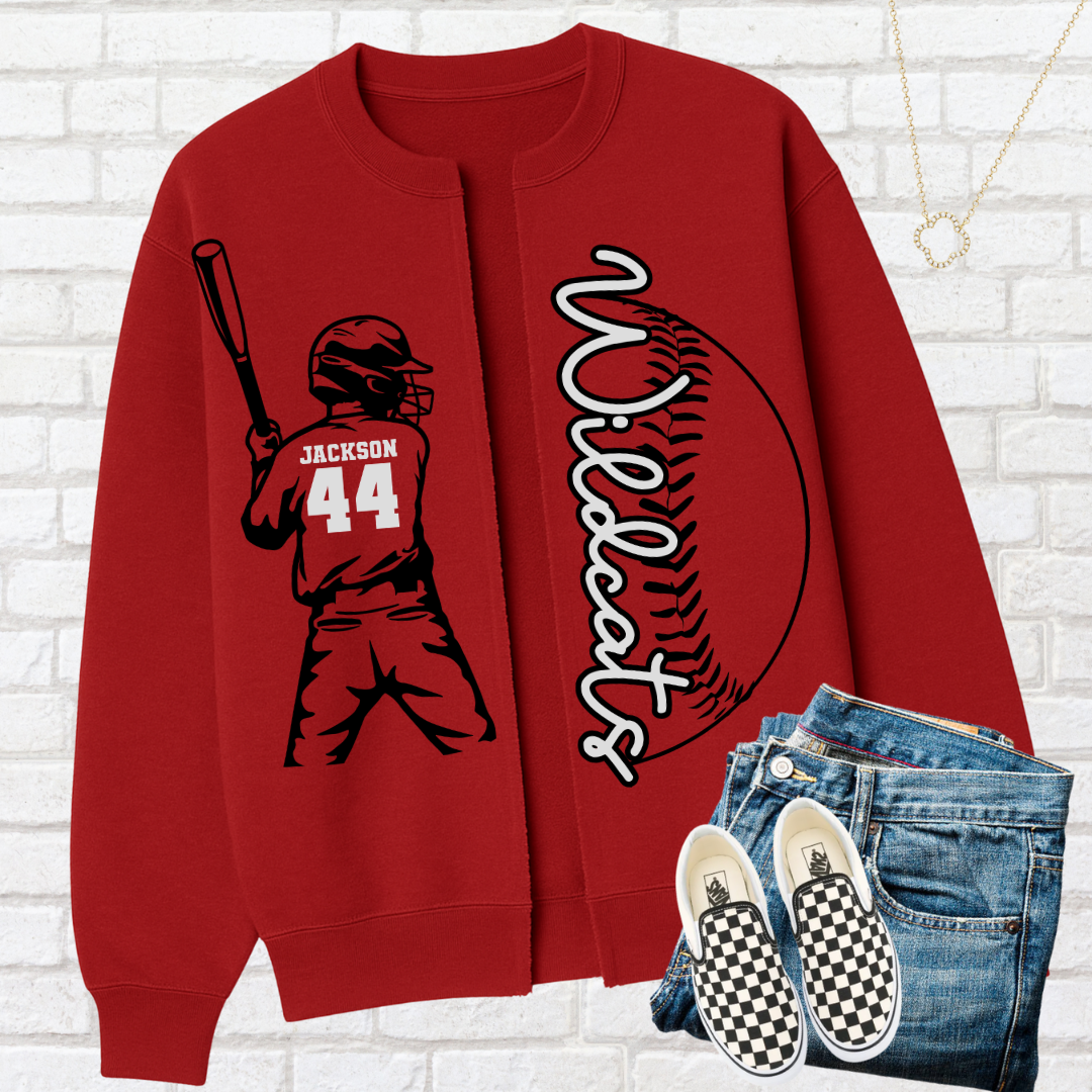 SOFTBALL OR BASEBALL Custom Split Cardigan