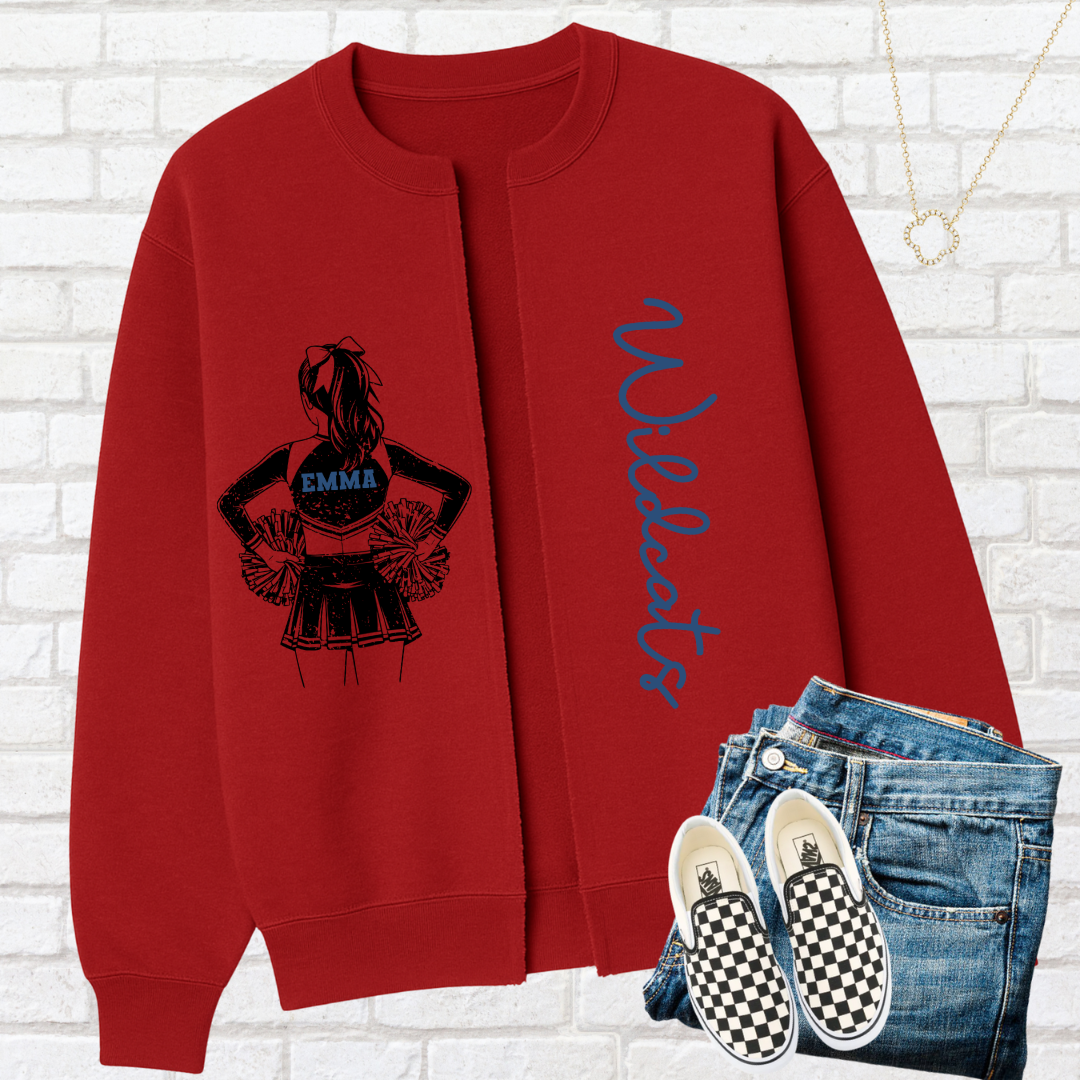 CHEERLEADING Custom Split Cardigan