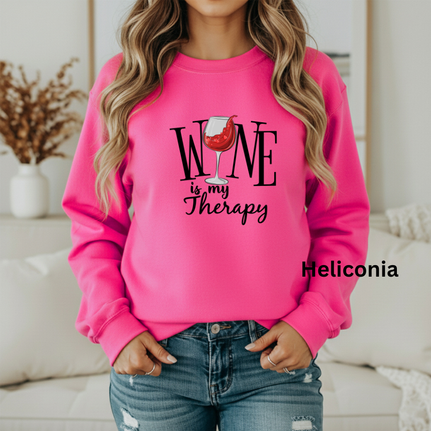 WINE IS MY THERAPY SWEATSHIRT