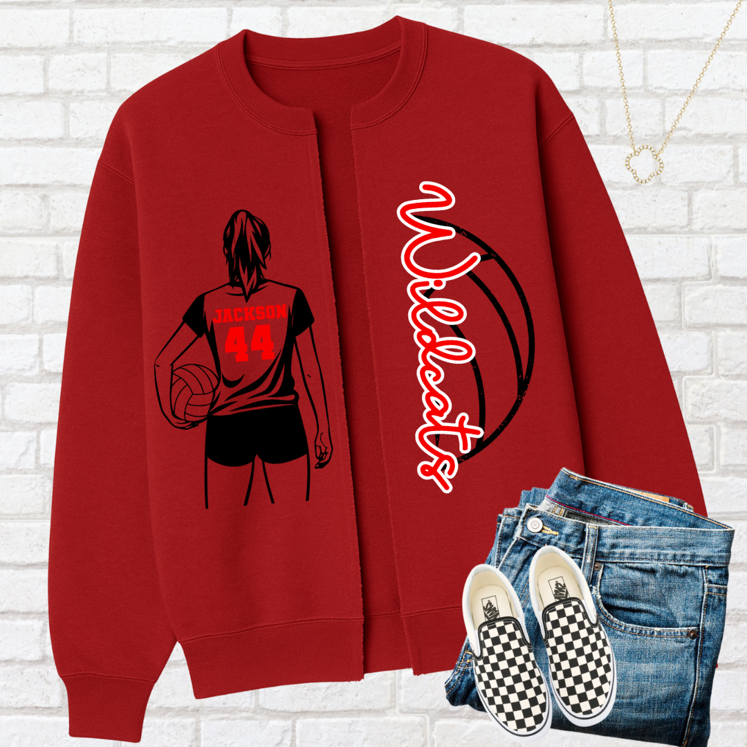 VOLLEYBALL Custom Split Cardigan