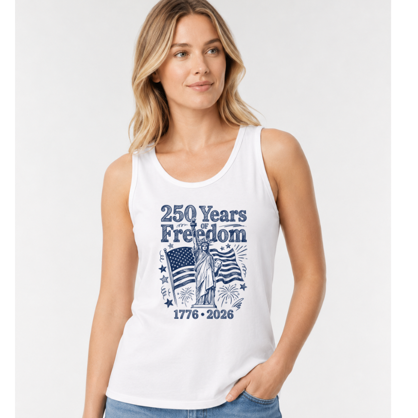 FINAL SALE TANK*** 250 YEARS OF FREEDOM STATUE OF LIBERTY