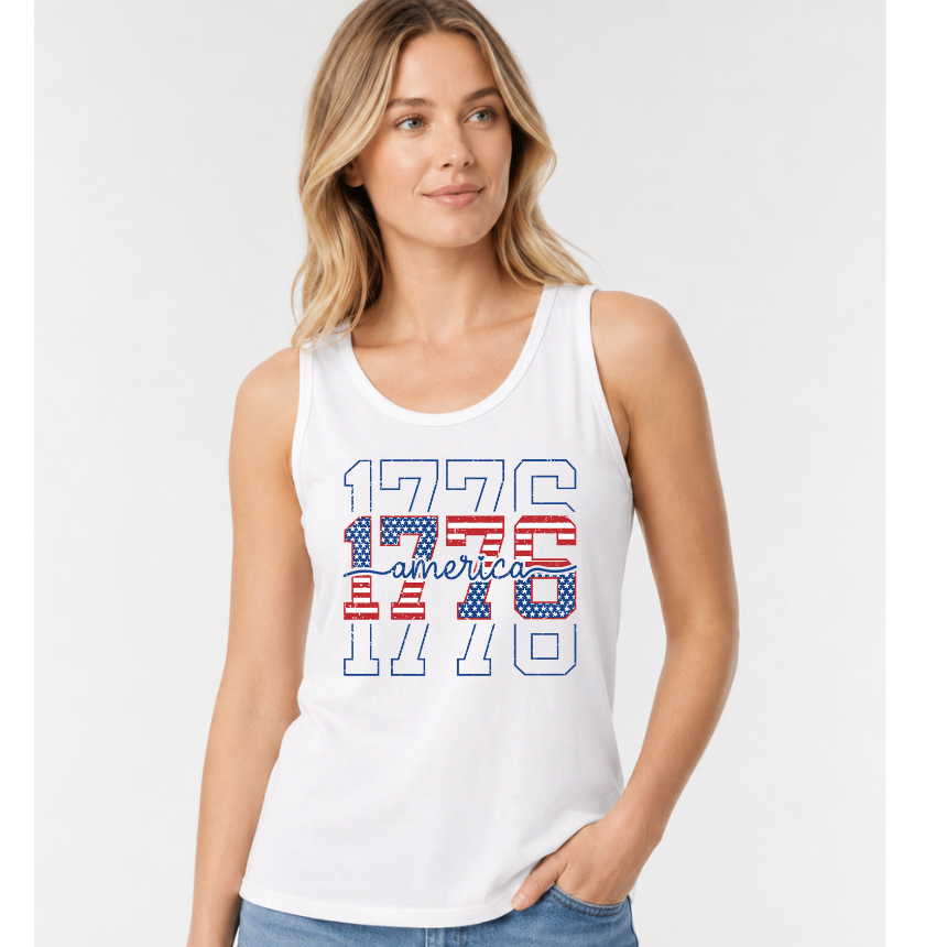 FINAL SALE TANK*** 1776 STACKED - AMERICA