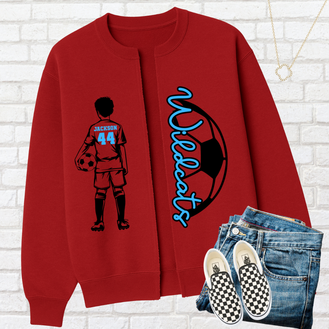 SOCCER GIRL OR BOY Custom Split Cardigan