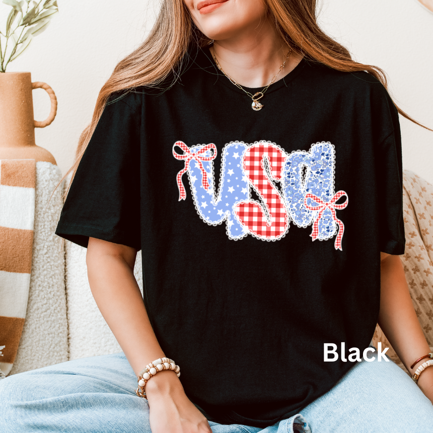 USA QUILTED GRAPHIC TEE