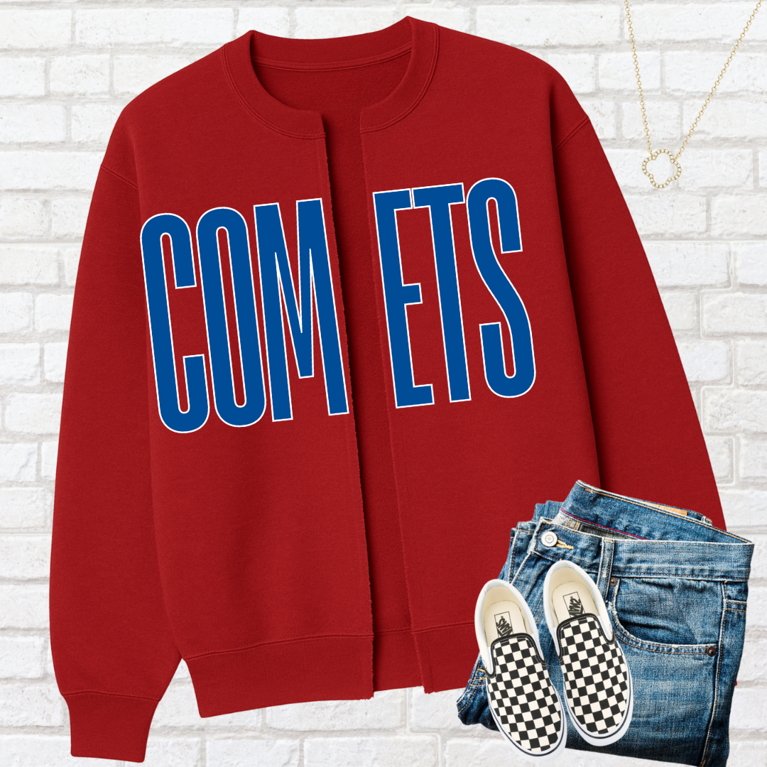 SCHOOL SPIRIT SPLIT SWEATSHIRT CARDIGAN