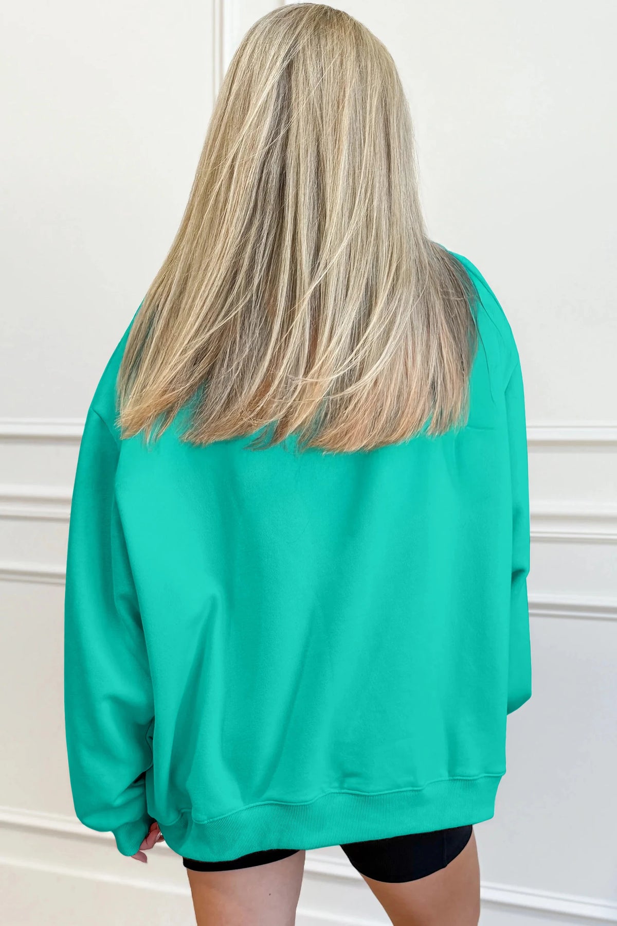 SEA GREEN BLESSED MOCK NECK PULLOVER