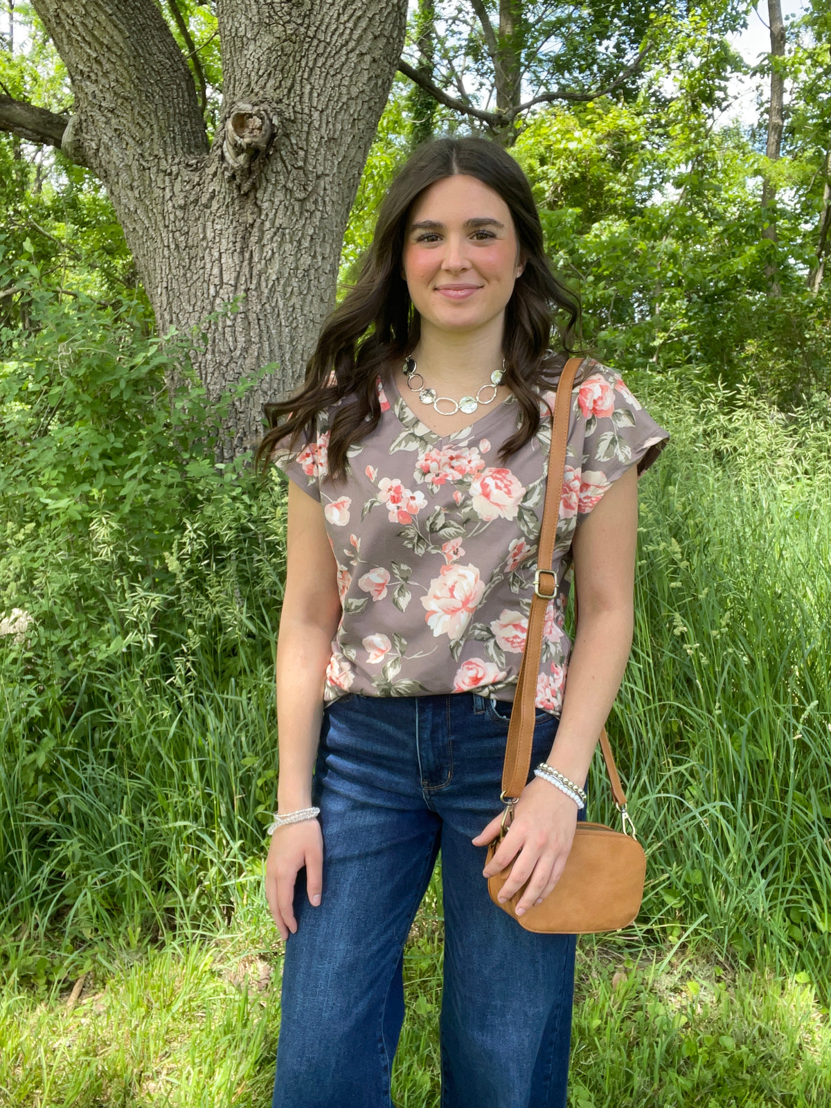 DARK MAUVE FLORAL BUTTER SOFT TOP