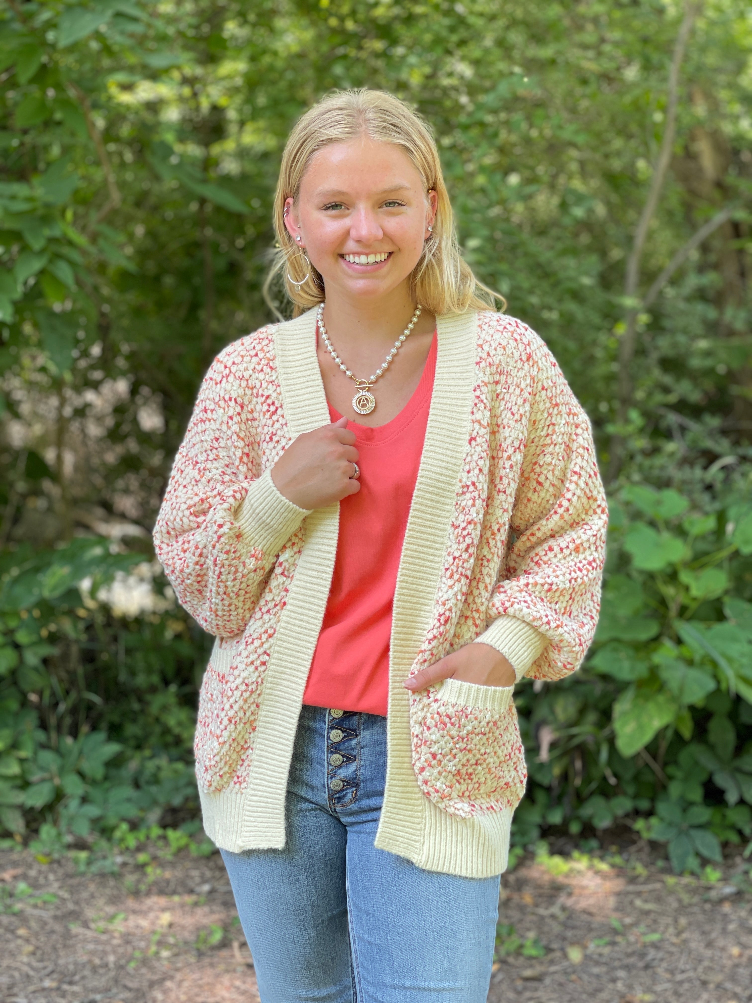 Popcorn open clearance cardigan