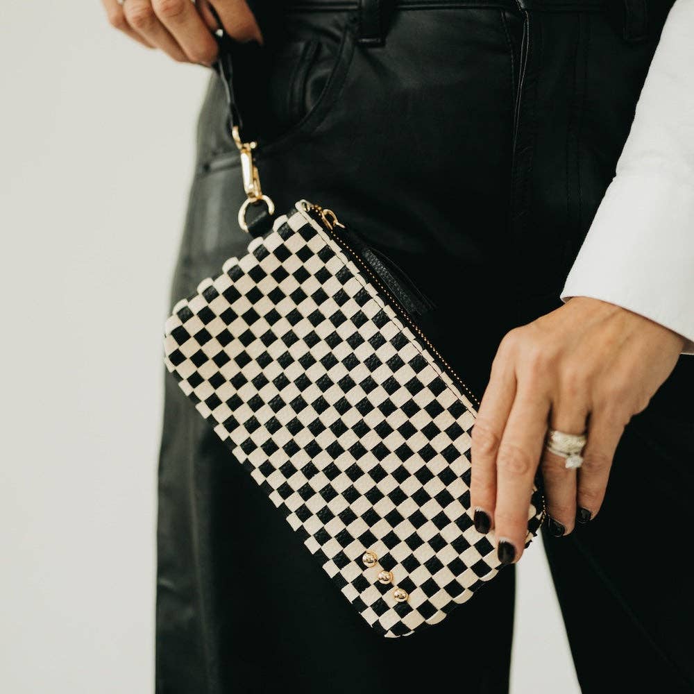 Pretty Simple - Emma Woven Clutch Wristlet: Brown
