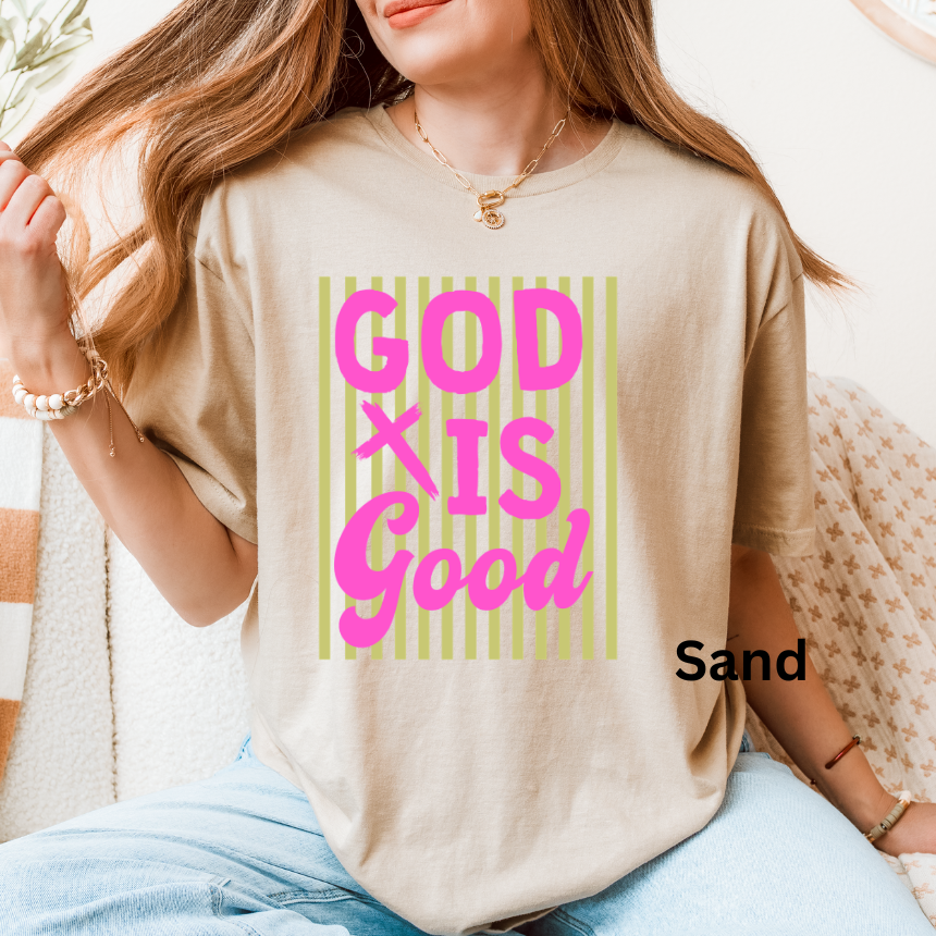 GOD IS GOOD STRIPED - TEE