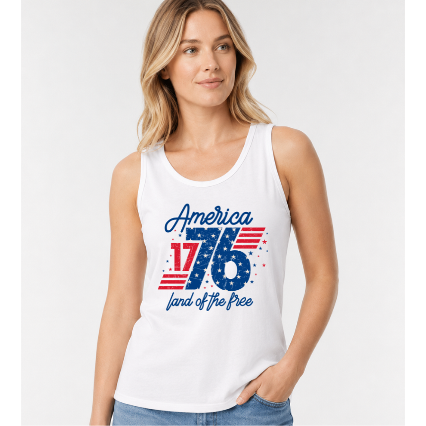 FINAL SALE TANK*** AMERICA 1776 LAND OF THE FREE