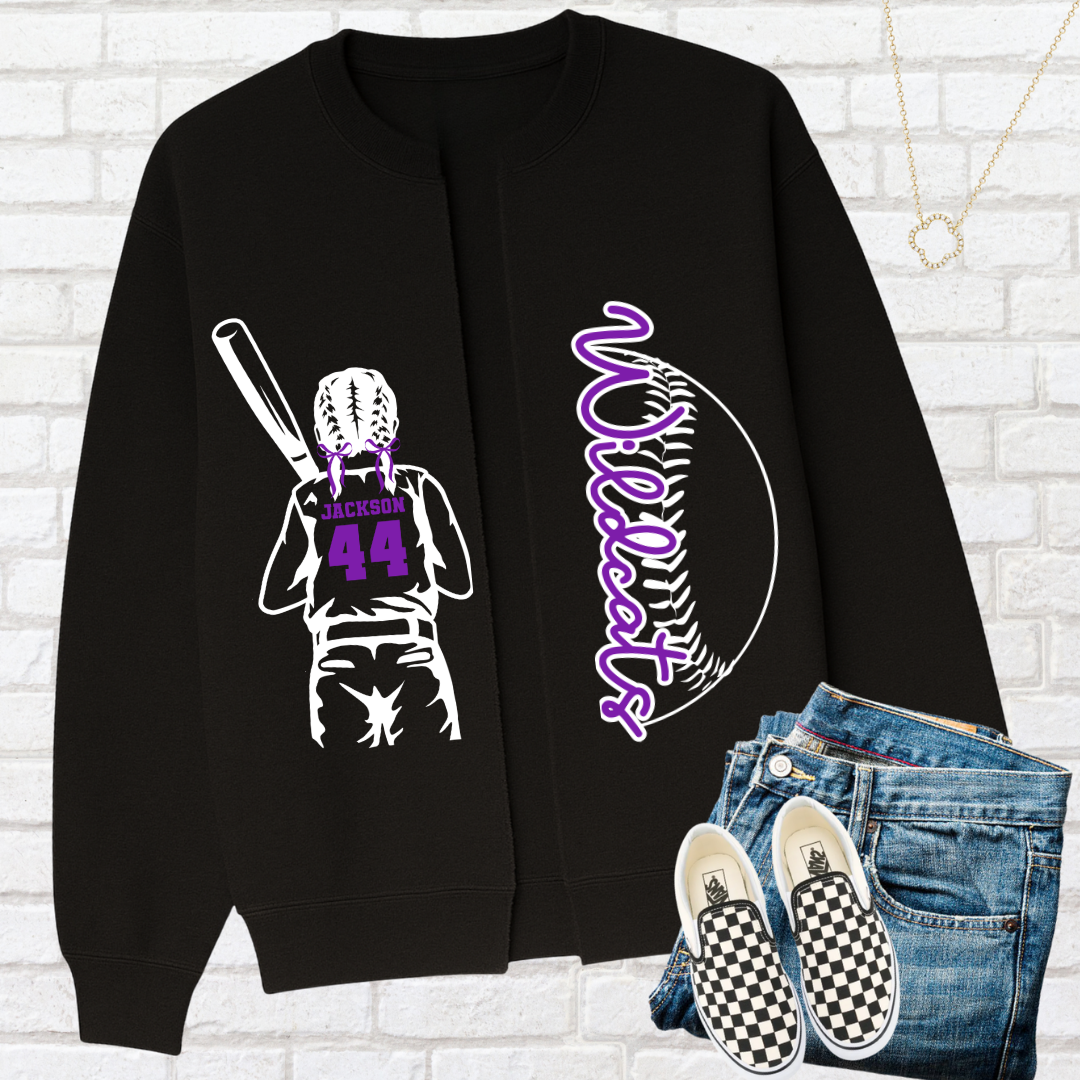SOFTBALL OR BASEBALL Custom Split Cardigan