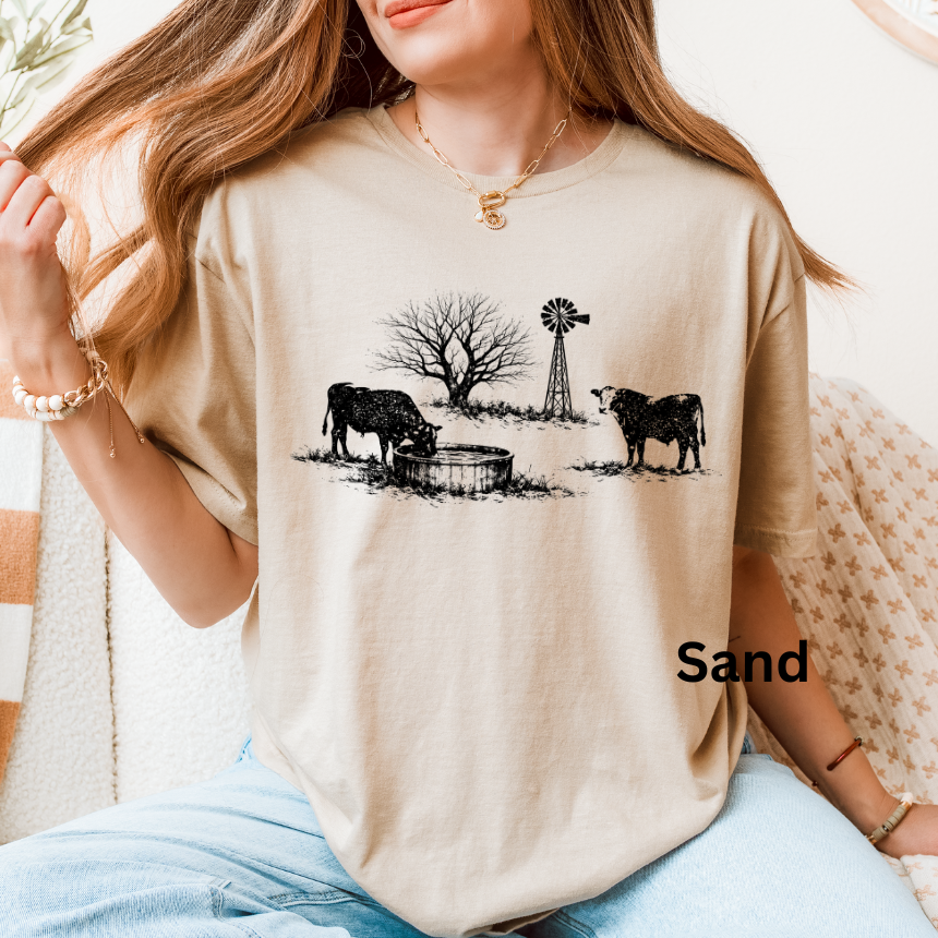 COW COUNTRYSIDE GRAPHIC TEE
